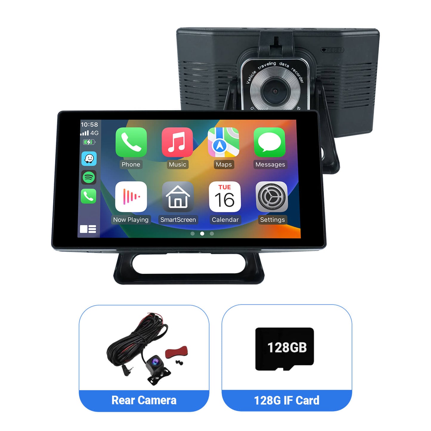 Portable 5" Apple CarPlay & Android Auto Car Touch Screen