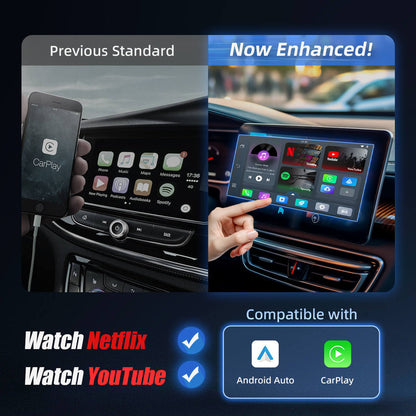 (Today Special Offer $40 OFF) Play2Video Pro Wireless CarPlay/ Android Auto Adapter With YouTube & Netflix