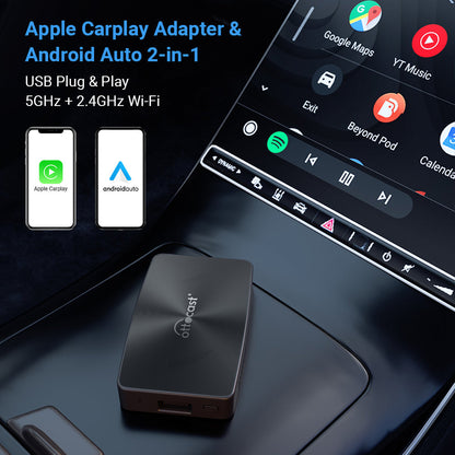 नया U2-X प्रो वायरलेस Android Auto/CarPlay 2 इन 1 अडैप्टर