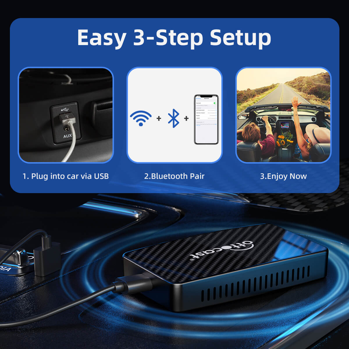 Play2Video Pro Wireless CarPlay/ Android Auto 3-in-1 Adapter