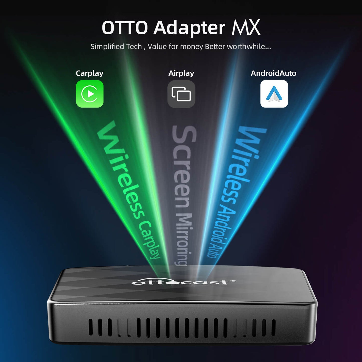 (LIMITED TIME SPECIAL $70 OFF)Ottoadapter MX Wireless CarPlay/ Android Auto