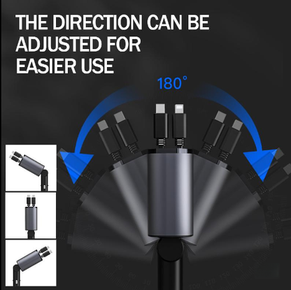 4 in 1 Retractable Car Charger with cable