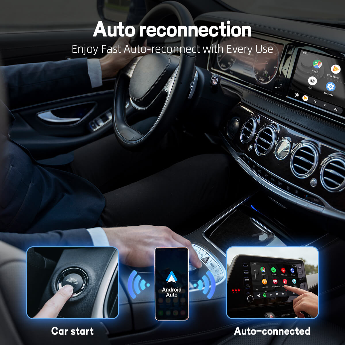 (Today Special Offer $20 OFF)) A2Air Pro Wireless Android Auto Adapter