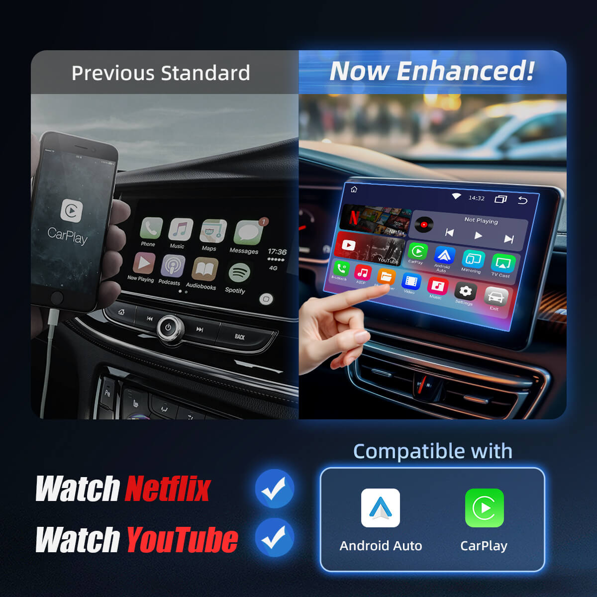 (twitter Special Offer ) Play2Video Pro Wireless CarPlay/ Android Auto 3-in-1 Adapter